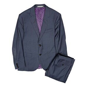 Indochino Suit 2pc Blue Wool Custom Surgeon Cuffs 42S Slim 38x29